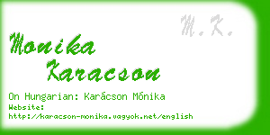 monika karacson business card