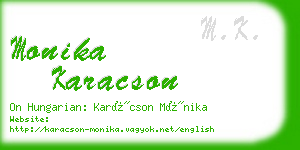 monika karacson business card